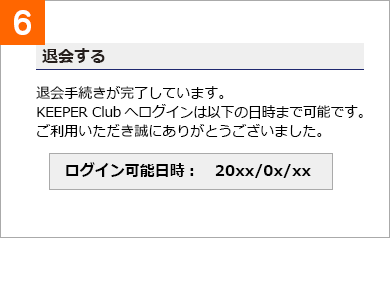 手順6：退会手続き完了